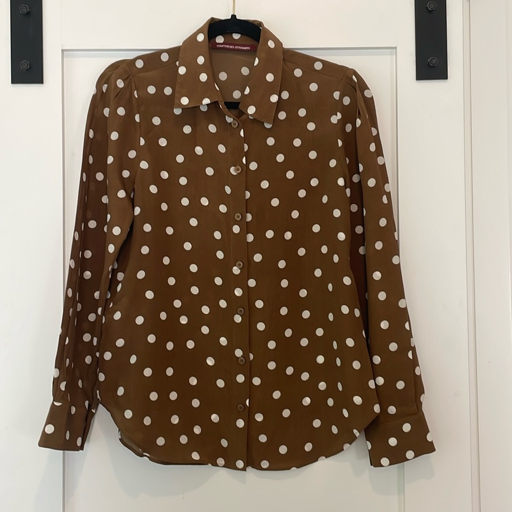 Comptoir des Cotonniers white dots silk shirt